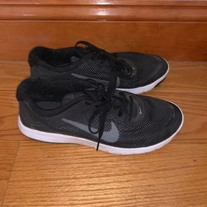 Black Nike running shoes